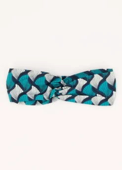 Fashion Coton Du Monde Bandeau africain noeud headband imprimé wax turquoise 12 Turquoise
