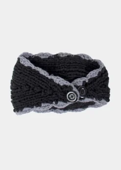 Outlet Coton Du Monde Bandeau Fleur Noir