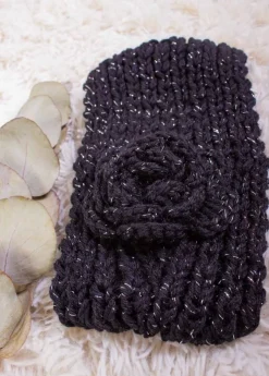 Best Coton Du Monde Bandeau Fleur Paillette Noir