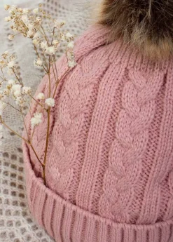 Online Coton Du Monde Bonnet Pompon Rose poudre