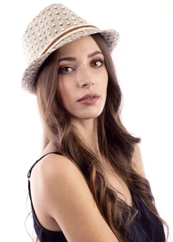 Best Sale Coton Du Monde Borsalino Marron motifs Motif marron