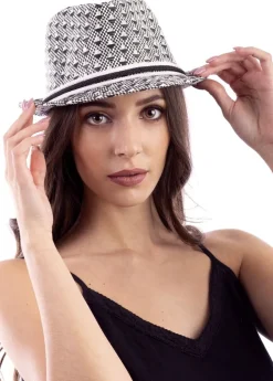 Clearance Coton Du Monde Borsalino Noir motifs Motif noir