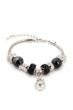 New Coton Du Monde Bracelet fantaisie breloques perles noires Anthracite