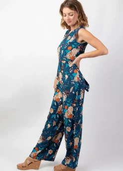 Cheap Coton Du Monde Combi Pantalon femme habillé HENRY bleu tendance