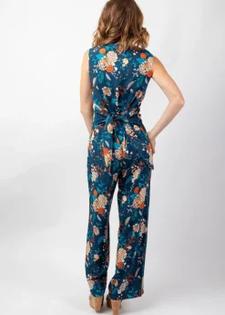 Cheap Coton Du Monde Combi Pantalon femme habillé HENRY bleu tendance