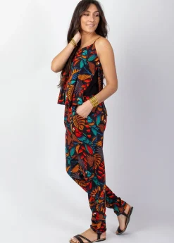 Cheap Coton Du Monde Combi Pantalon fines bretelles LOUCIA imprimé exotique Ara