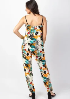 Cheap Coton Du Monde Combi Pantalon fines bretelles LOUCIA imprimé tropical Tiger