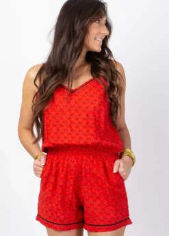 Cheap Coton Du Monde Combi Short fines bretelles ROMY orange Albizia Mandarine