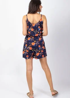 Cheap Coton Du Monde Combi-Short femme fluide NAOMY bleu marine Hanami