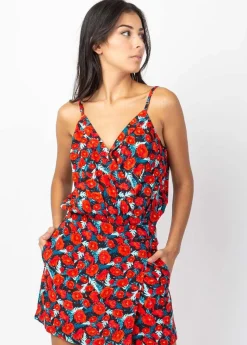 Flash Sale Coton Du Monde Combi-Short jupe fluide NAOMY imprimé floral Poppies