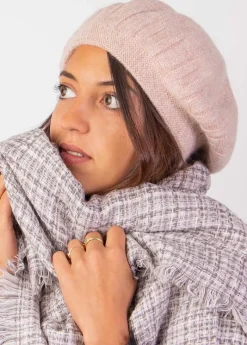 Best Sale Coton Du Monde Echarpe Carré Gris Rose Rose poudre