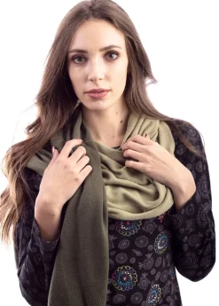 Hot Coton Du Monde Echarpe Multiposition Kaki