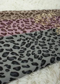 Clearance Coton Du Monde Echarpe Multiposition Léopard Mauve