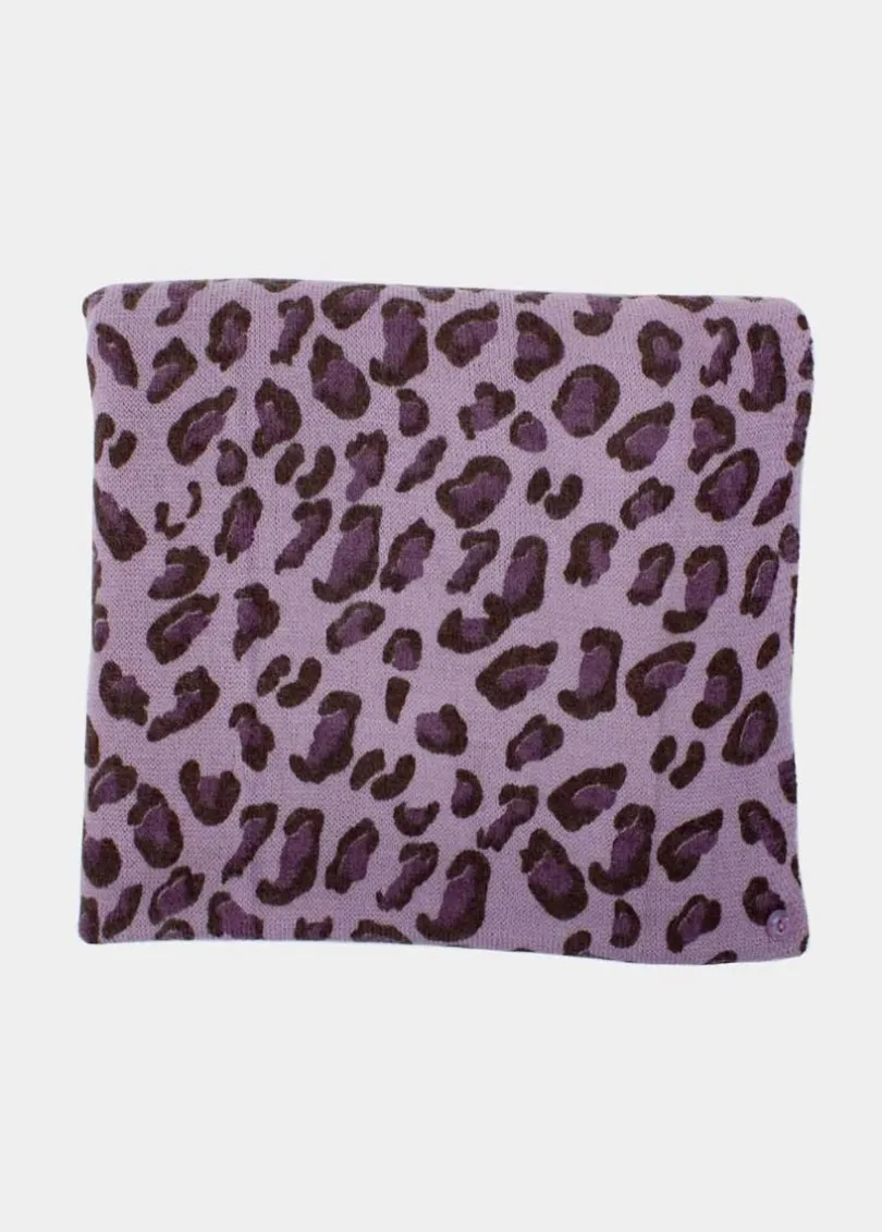 Clearance Coton Du Monde Echarpe Multiposition Léopard Mauve