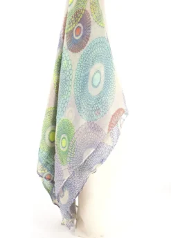 Outlet Coton Du Monde Foulard Cercles Cercles Gris