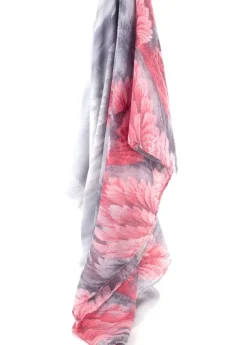 Shop Coton Du Monde Foulard Plume Plumes Gris