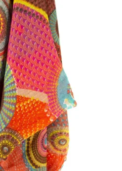 Sale Coton Du Monde Foulard Rosace Hippie Fushia