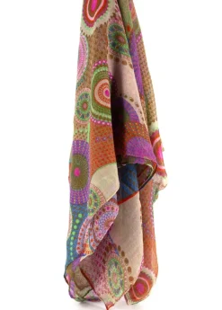 Best Coton Du Monde Foulard Rosace Hippie Vert Violet