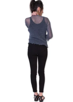 Clearance Coton Du Monde Gilet en maille YASMINA gris Anthracite