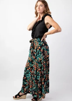 Hot Coton Du Monde Jupe longue CHERRY imprimé fleuri multicolore Jaipur