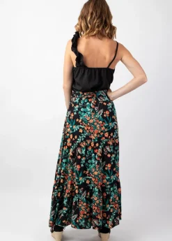 Hot Coton Du Monde Jupe longue CHERRY imprimé fleuri multicolore Jaipur