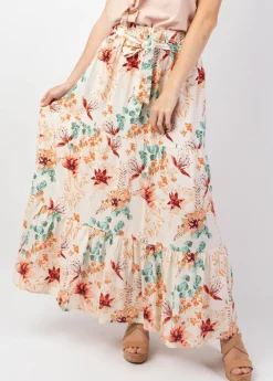 Best Coton Du Monde Jupe longue femme été CHERRY imprimé fleuri bohème chic Garden