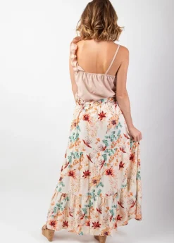 Best Coton Du Monde Jupe longue femme été CHERRY imprimé fleuri bohème chic Garden