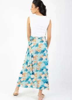 Cheap Coton Du Monde Jupe longue portefeuille fluide LEVY Exotique Menthe