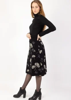 Discount Coton Du Monde Jupe midi en coton JYOTI imprimé Ginkgo