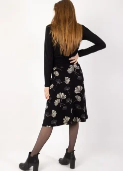 Discount Coton Du Monde Jupe midi en coton JYOTI imprimé Ginkgo