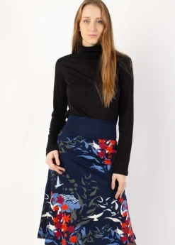 Fashion Coton Du Monde Jupe midi en coton JYOTI imprimé végétal Japan Hiver