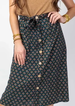 Shop Coton Du Monde Jupe mi-longue LEONY imprimé ethnique Aztec