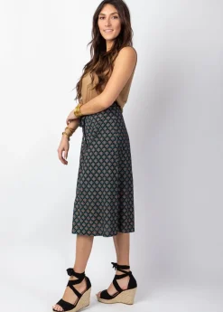 Shop Coton Du Monde Jupe mi-longue LEONY imprimé ethnique Aztec