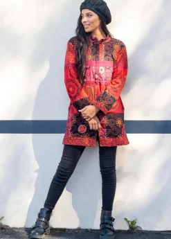 Cheap Coton Du Monde Manteau doublé polaire KWANGO ethnique Rouge