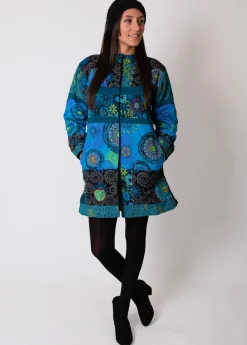 Cheap Coton Du Monde Manteau doublé polaire KWANGO ethnique Bleu