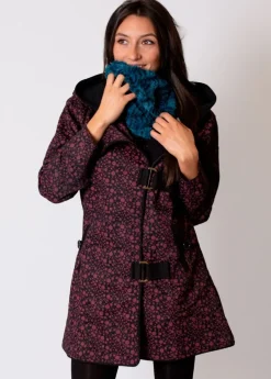 Cheap Coton Du Monde Manteau doublé polaire OLENIO fleuri Bordeaux
