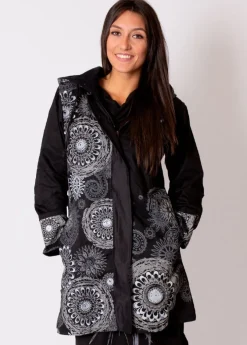 Cheap Coton Du Monde Manteau doublure polaire LUGANO ethnique Gris