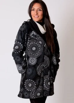 Hot Coton Du Monde Manteau veste polaire LASTO ethnique Gris