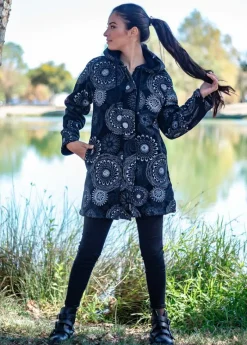 Hot Coton Du Monde Manteau veste polaire LASTO ethnique Gris