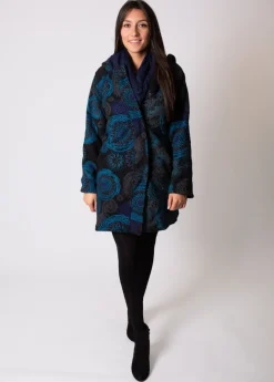 Store Coton Du Monde Manteau veste polaire LASTO ethnique Bleu