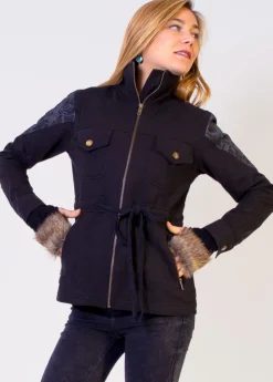 New Coton Du Monde Mitaines Laine Noir