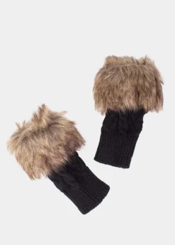 New Coton Du Monde Mitaines Laine Noir