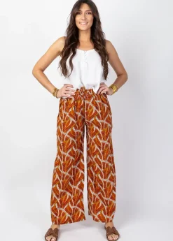 Discount Coton Du Monde Pantalon femme ethnique MILLY orange Savane Orange
