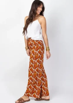 Discount Coton Du Monde Pantalon femme ethnique MILLY orange Savane Orange