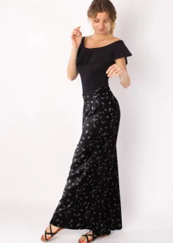 Sale Coton Du Monde Pantalon fluide en viscose SANDY imprimé ethnique noir 10 Noir