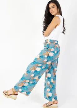 Shop Coton Du Monde Pantalon fluide femme taille élastiquée MILLY Exotique Gris