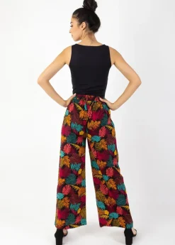 Flash Sale Coton Du Monde Pantalon fluide taille élastiquée MILLY motif tropical Palme Orange
