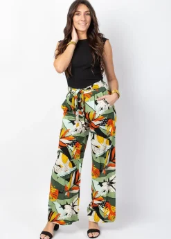 Sale Coton Du Monde Pantalon large fluide MELODY taille élastiquée Brésil