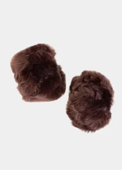 Best Sale Coton Du Monde Poignets Fourrure Marron