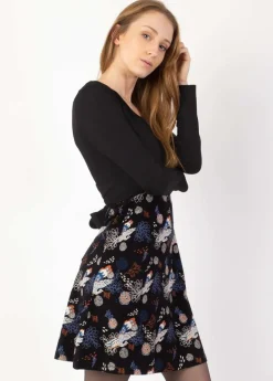 Cheap Coton Du Monde Robe ceinturée en coton INDIRA imprimé floral Narcisse Hiver